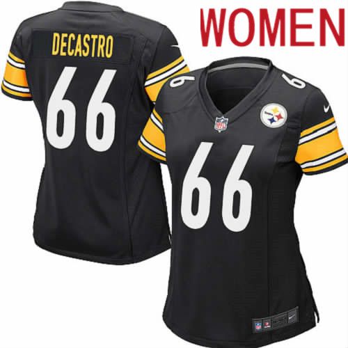Women Pittsburgh Steelers #66 David DeCastro Nike Black Game Player NFL Jersey